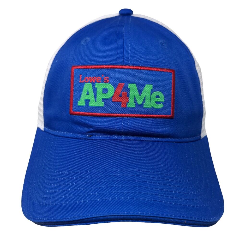 Lowe's AP4ME Snapback Mesh Back Trucker Hat Blue One Size Embroidered